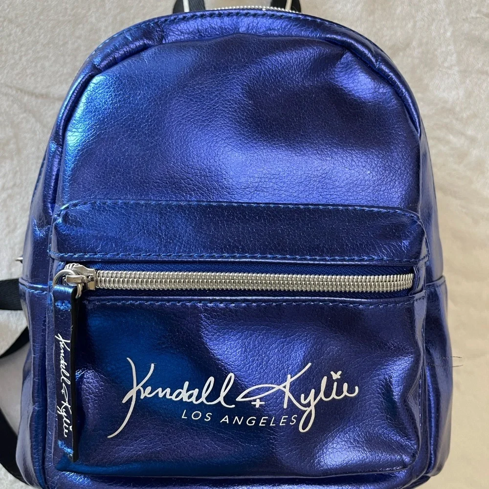 Kendall & Kylie Metallic Royal Blue Mini Backpack